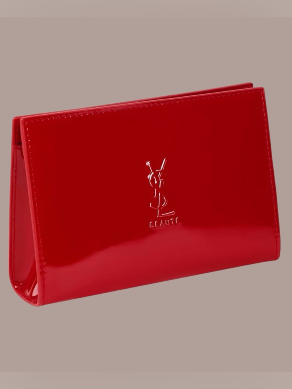 Red (Patent-Leather) Yves Saint Laurent Beauty Cosmetic-Makeup Bag/Clutch
